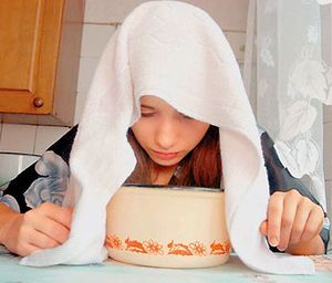 Ингаляция над картошкой